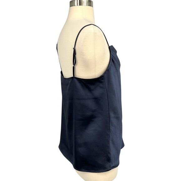 Melissa Nepton Peggy Cami Tank Top Navy Blue Poly Satin Size S - Picture 6 of 9